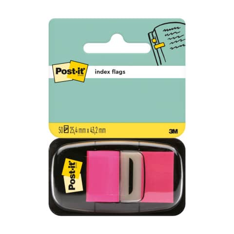 Segnapagina removibili Post-it® Index Medium con dispenser rosa vivace 50 segnapagina -680-21